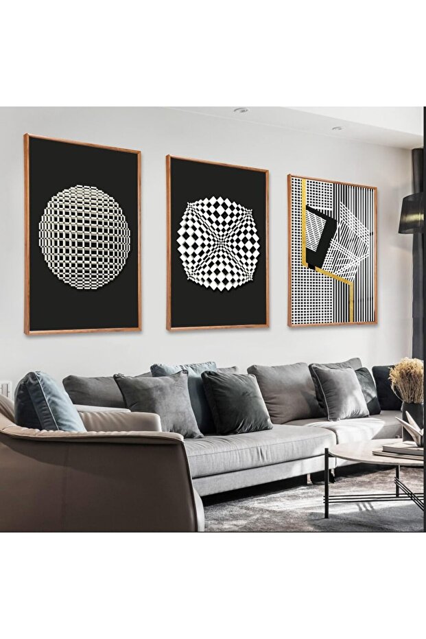 Set of 3 Abstract Minimalist Canvas Art 30x40cm Personalized Framed Wall art Paintings