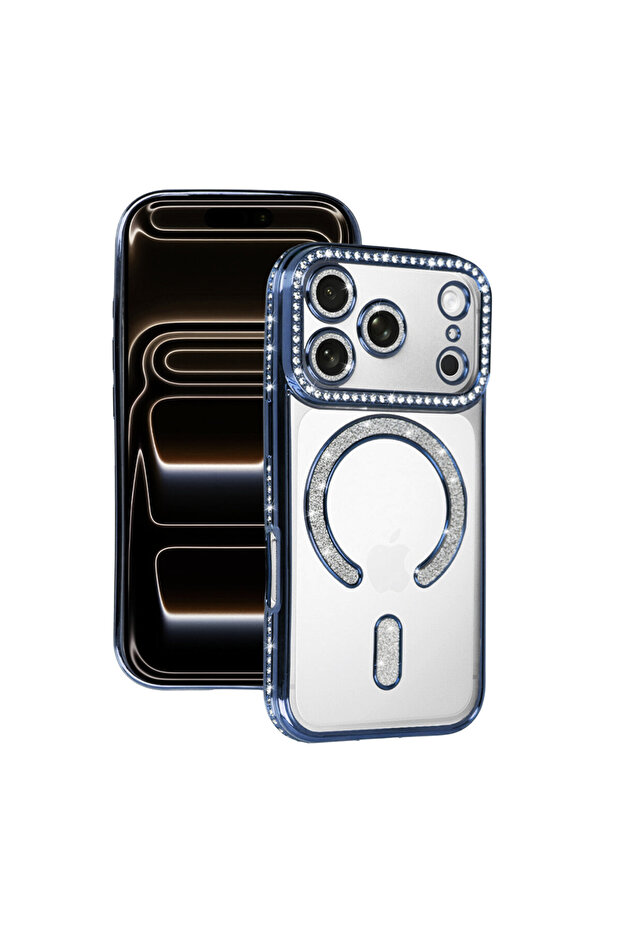 Magsafe Case Compatible with Apple iPhone 17 Pro Max with Shiny Gemstone Camera Protection