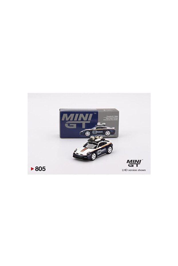 805 Porsche 911 Dakar Rallye Design Package White/Gentian Blue Metallic 1/64 Model Car