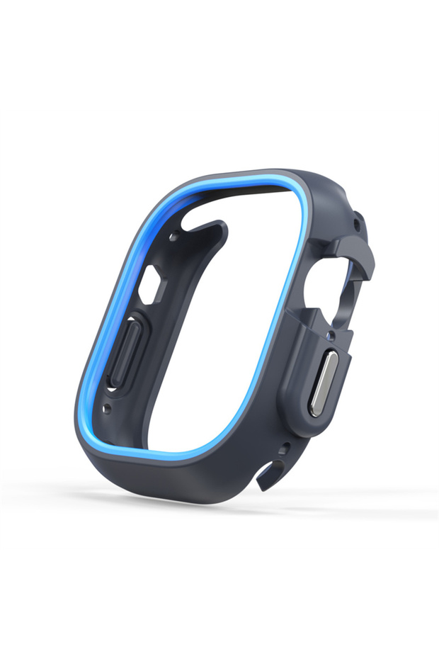 Protective Case for Smart Watch 45mm Shockproof Rugged Bumper Cover with Precise Fit (blue)