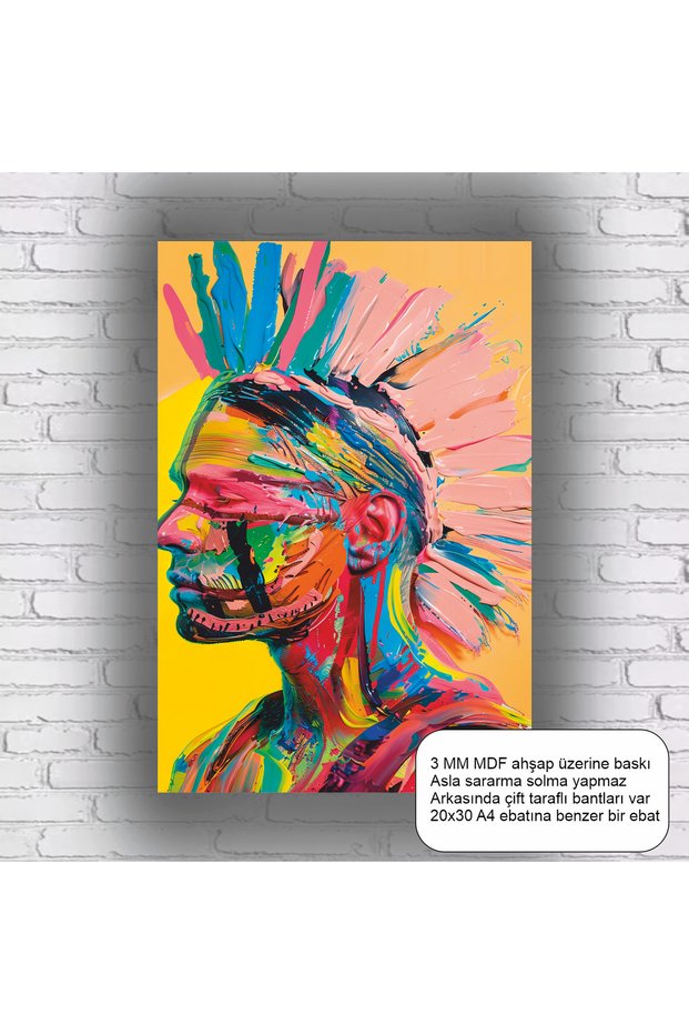 Punk Rock Metal Music Man Mdf Painting Wood Poster