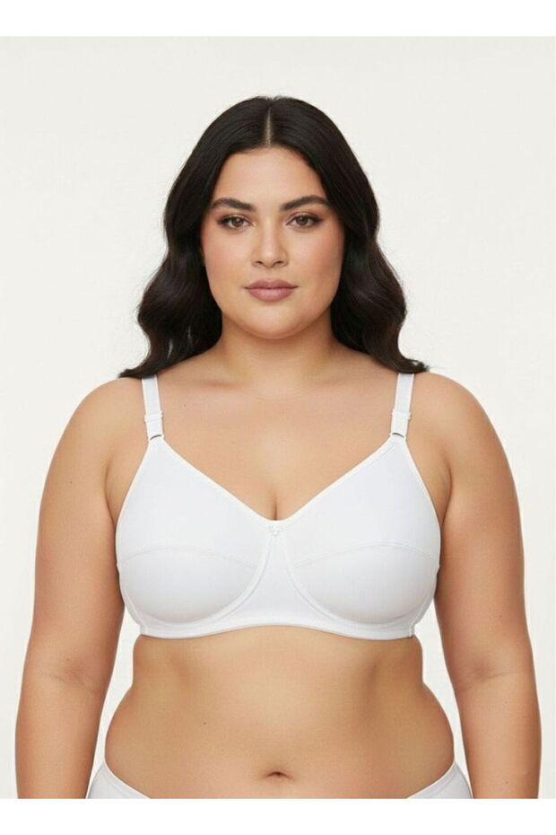 White Cotton Combed Shaping / Sculpting Bra Wire Free Unpadded Sponge Free Comfortable Bra
