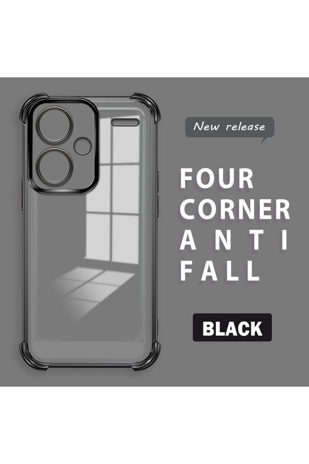 Redmi Note 13 Pro Plus 5g Compatible Four-Corner Thickened Anti-Fall Transparent Silicone Coating Case