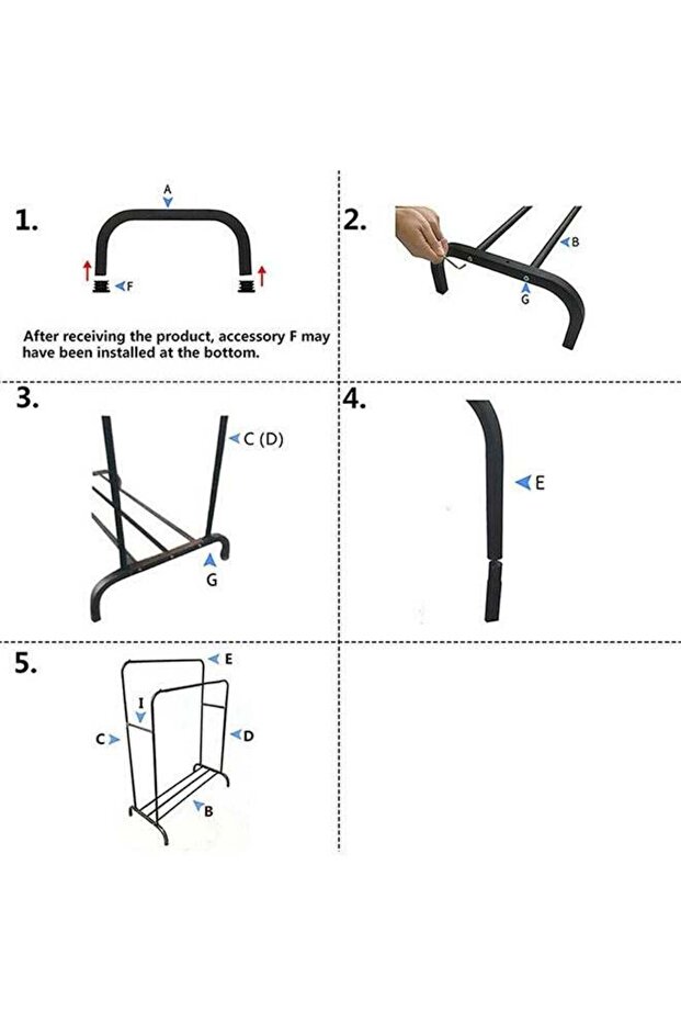 علاقة ملابس مزدوجة الصفوف، بيضاء - 5