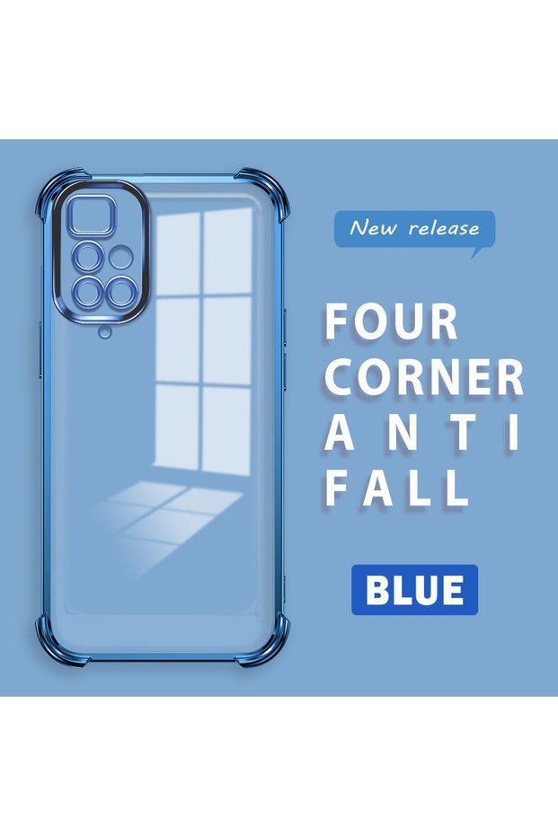 Redmi 10 2022 Compatible Transparent Four Corner Silicone Coated Glossy Edge Case