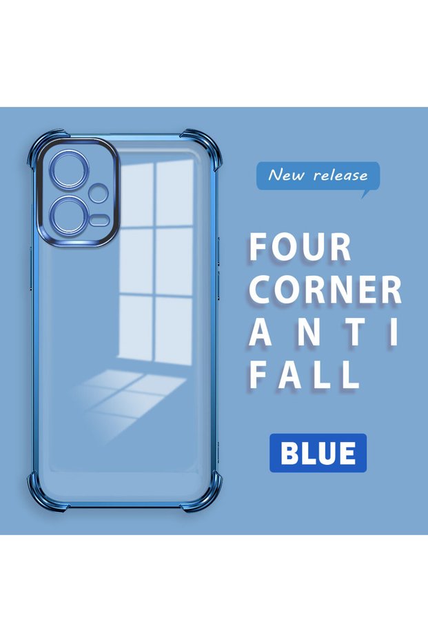 Redmi Note 12 5g Compatible Transparent Four Corner Silicone Coated Glossy Edge Case