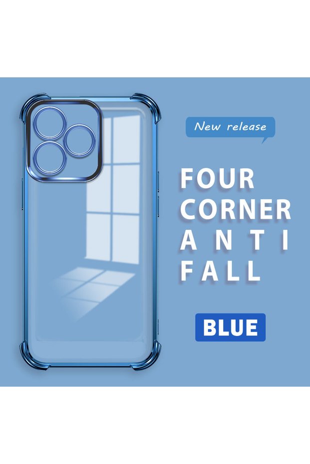Realme Note 50 Compatible Four Corner Thickened Anti Fall Transparent Silicone Coating Case