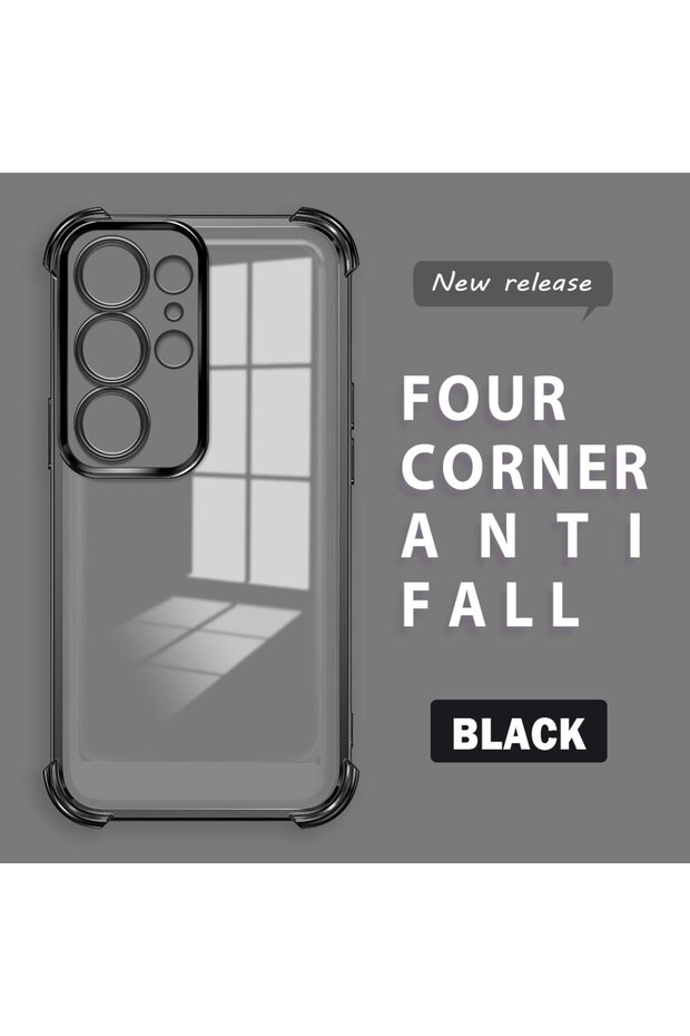 Samsung Galaxy S25 Ultra Compatible Four-Corner Thickened Anti-Fall Transparent Silicone Coating Case