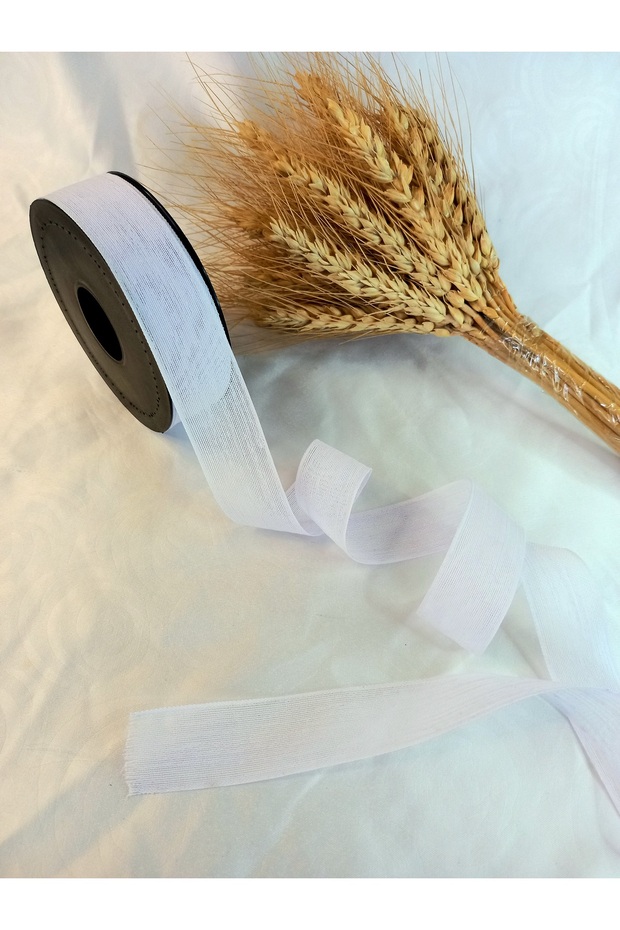 White Linen Ribbon Nopeli̇ Linen Ribbon 20 Mt 2.5cm