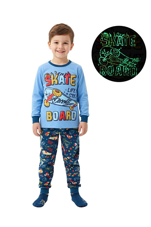 Skateboard Boys Glow in the dark Pajama Set
