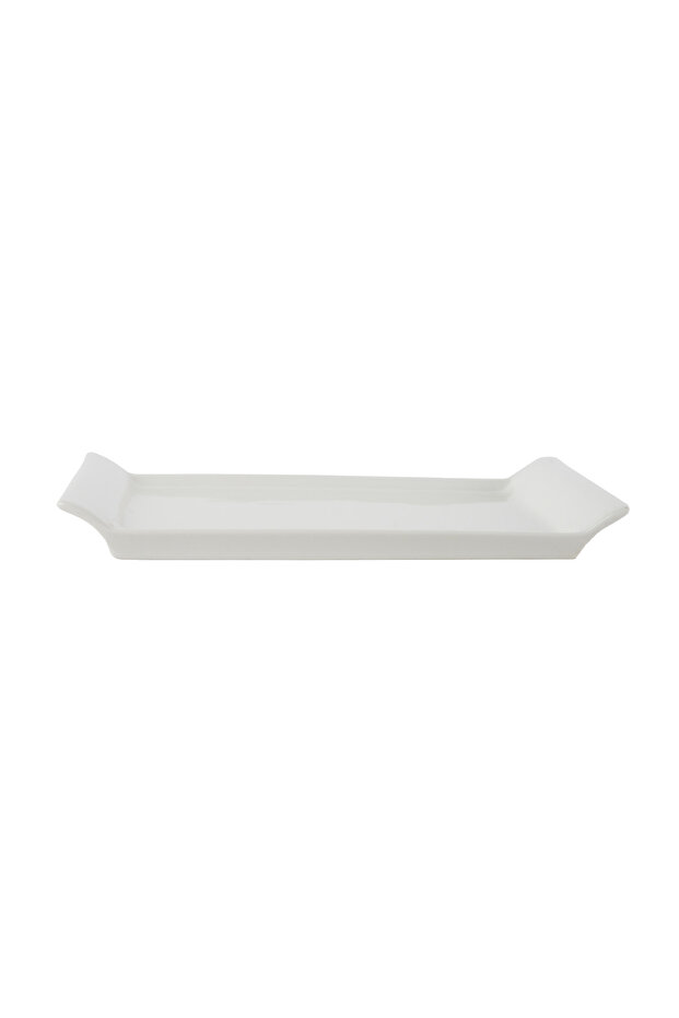 white rectangular porcelain serving dish - 1