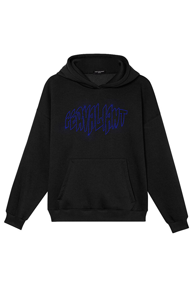 Unisex Pyramid Stone Printed Oversized Hooded Sweatshirt