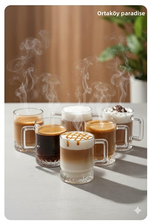 Elysia Model 6 Is a Glass Mug, Diamond Brand, 150 Cc Volume, 8 cm Height, 6 cm Width, Stylish and High-Quality.