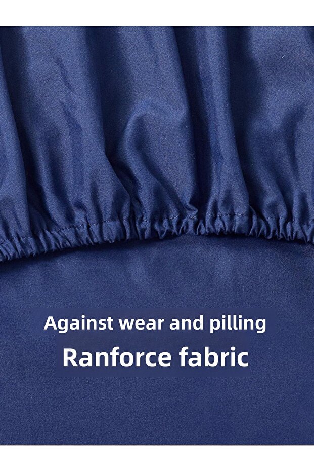 طقم ملاءات سرير مطاطية باللون الأزرق الداكن مكون من 63 قطعة + غطاء وسادة - 4