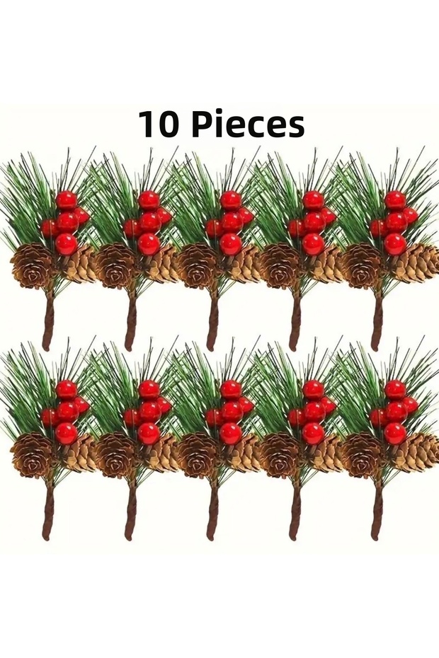 New Year's Gift Package Decoration Mini Pine Cone Garland 10 Pieces