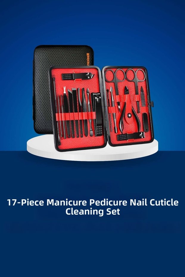 Gldisptm 17 Piece Manicure Set with Portable Special Bag for Hand and Foot Care Nail (25109) Ingrown Nail