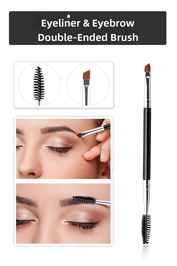 Dual-Headed Eyeliner and Eyebrow Brush – Easy Application and Perfect Results ()