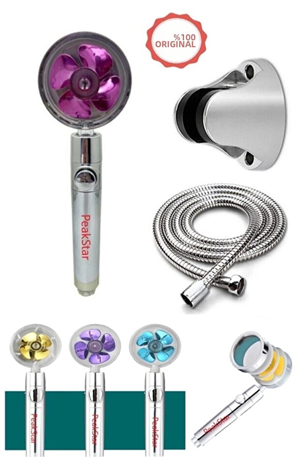 Turbo Shower Head Set Pressurized Adjustable Water Saving Hose And Joint Set