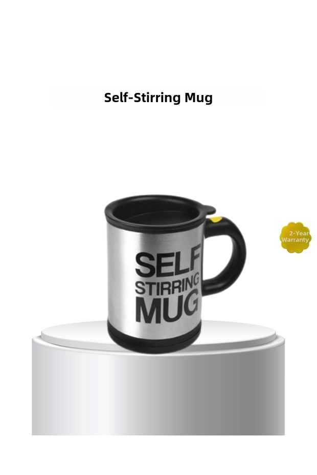 Stainless Steel Self Stirring Smart Mug – Heat Insulated