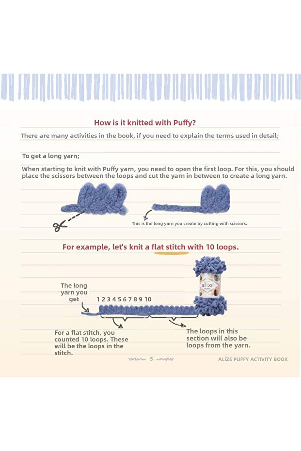 Puffy 55 Hand Knitted Yarn - Hand Knitted White Baby Blanket - 7