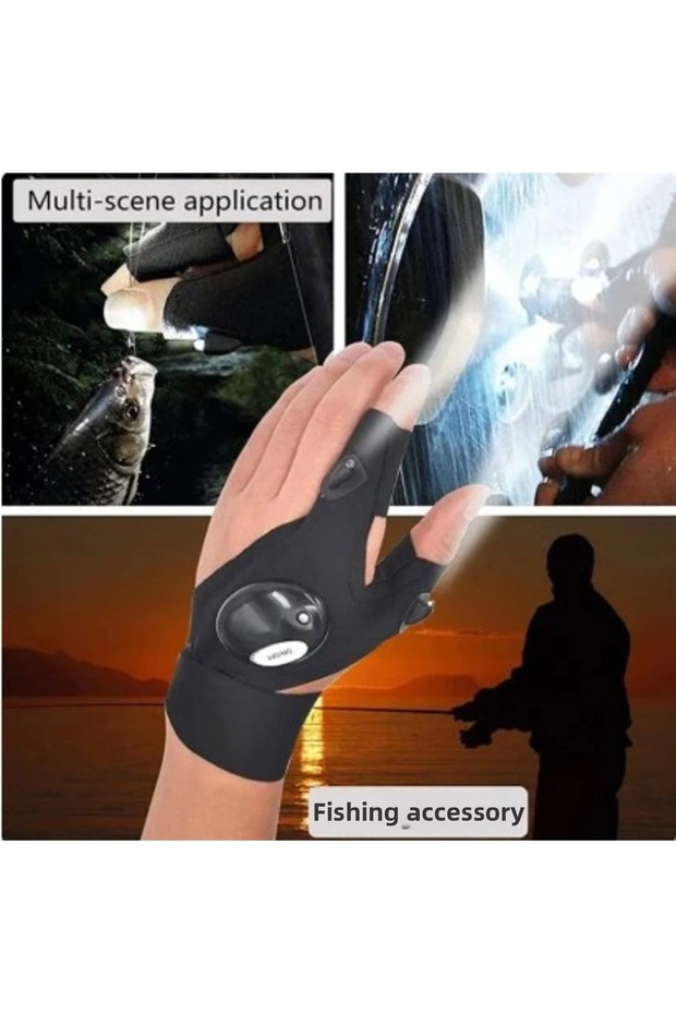 قفازات عمل بإضاءة LED، زوج يسار ويمين - 4