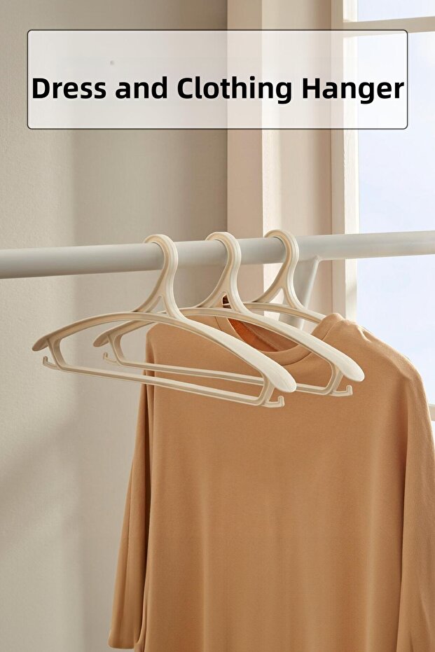 3-Piece Wide Clothes and Clothes Hanger White 43 cm Hanger