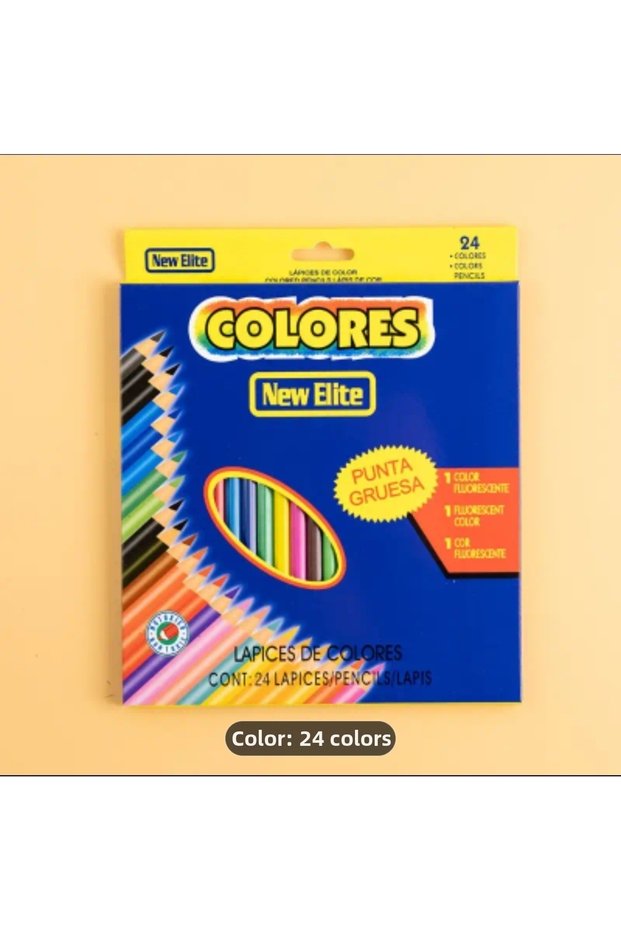 Dry Paint 24 Colored Pencils. Live Oil-Based and Water-Soluble, Professional Painting and Drawing.