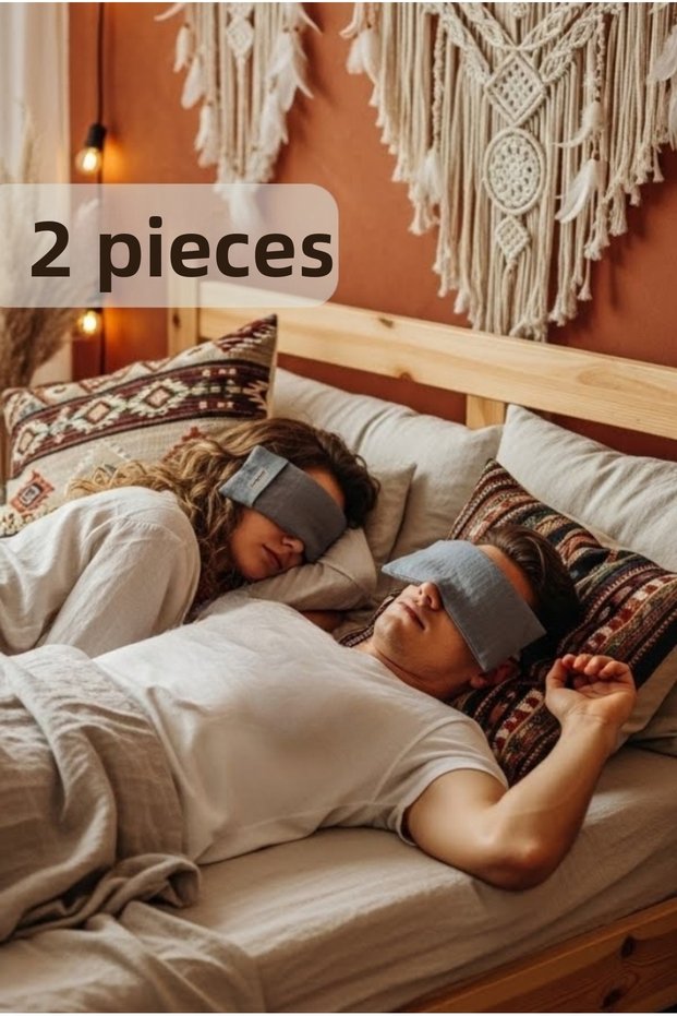 Combattente Organic Muslin Lavender Gray Eye Pillow Set of 2 - Muslin Sleep Band - Men's Sleep Band