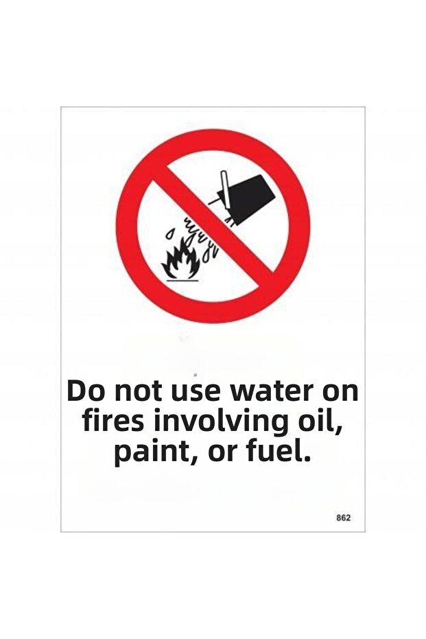 Do Not Use Water in Oil Paint Fuel Oil Oils Warning Sign 25X35 Code:862 - 9996670623803