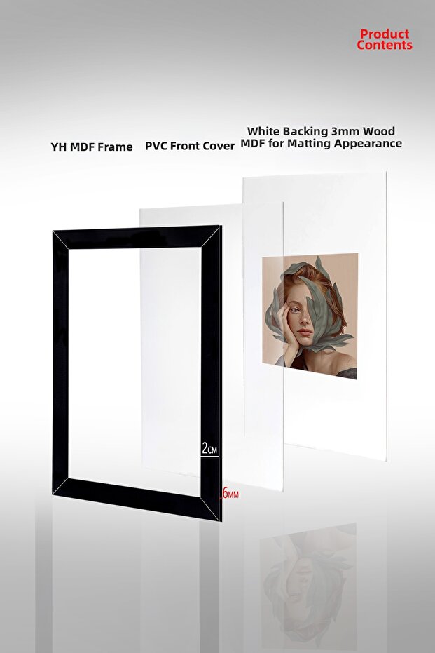 6 قطع إطار 10x15 - إطار MDF - إطار مستطيل - إطار A6 مع PVC - 2
