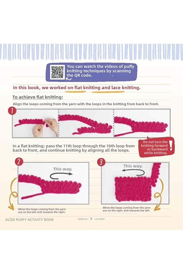 Puffy 55 Hand Knitted Yarn - Hand Knitted White Baby Blanket - 8