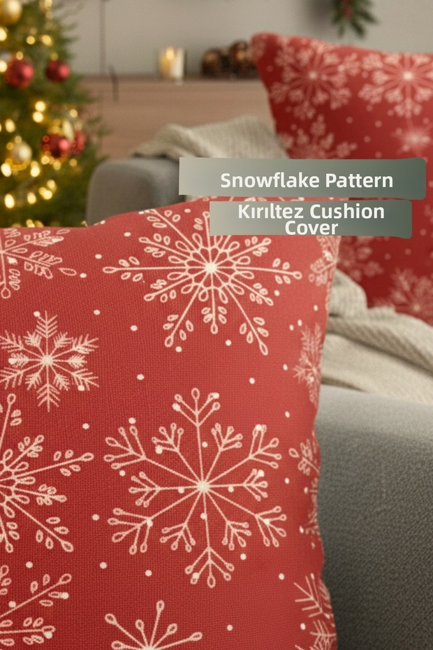 غطاء وسادة مزخرف بنمط ندفة الثلج غطاء وسادة مزخرف - 7