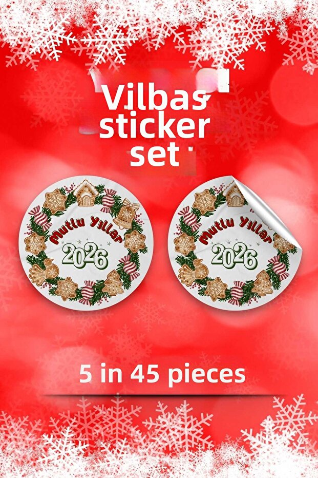 Happy New Year 2026 Sticker New Year Themed Sticker Gift Package Sticker New Year Packaging
