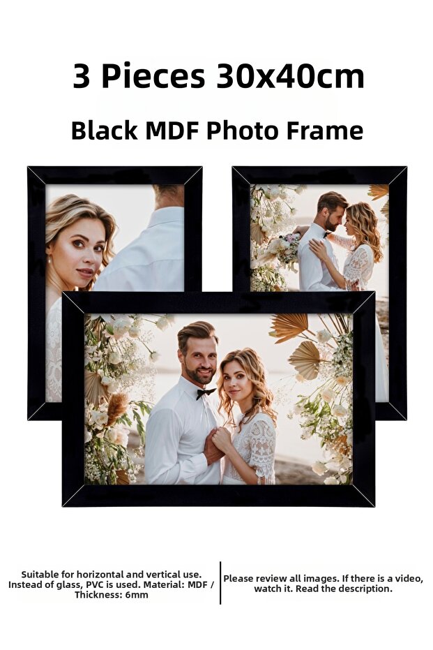 3 Pieces 30X40 Frame - Mdf Frame - Photo Frame - A3 Poster Frame