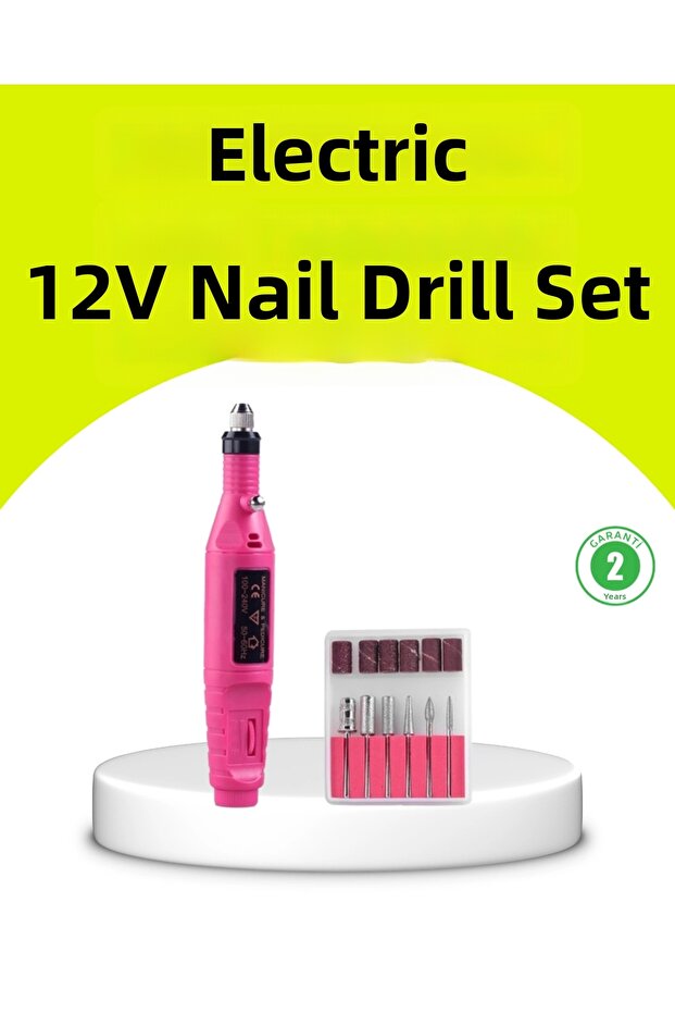 Electric Manicure Pedicure Rasp Set with 6 Heads
