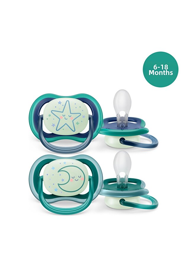 Scf376/13 Ultra Air Night Glow-In-The-Dark Pacifier 6-18 Months Male