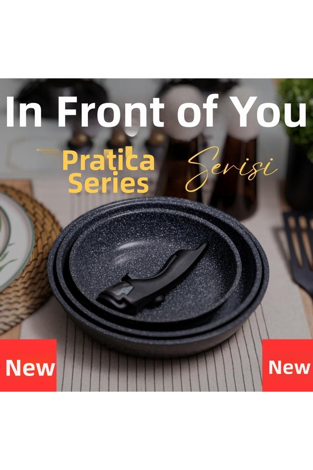 |   سلسلة براتيكا |   مجموعة المقالي |   4 قطع |   رمادي - 1