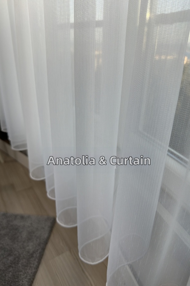 Bamboo Ecru Tulle Curtain | Heavy Weight | 1/3 Frequently Pleated | Elegant Model Suitable for Every Room
