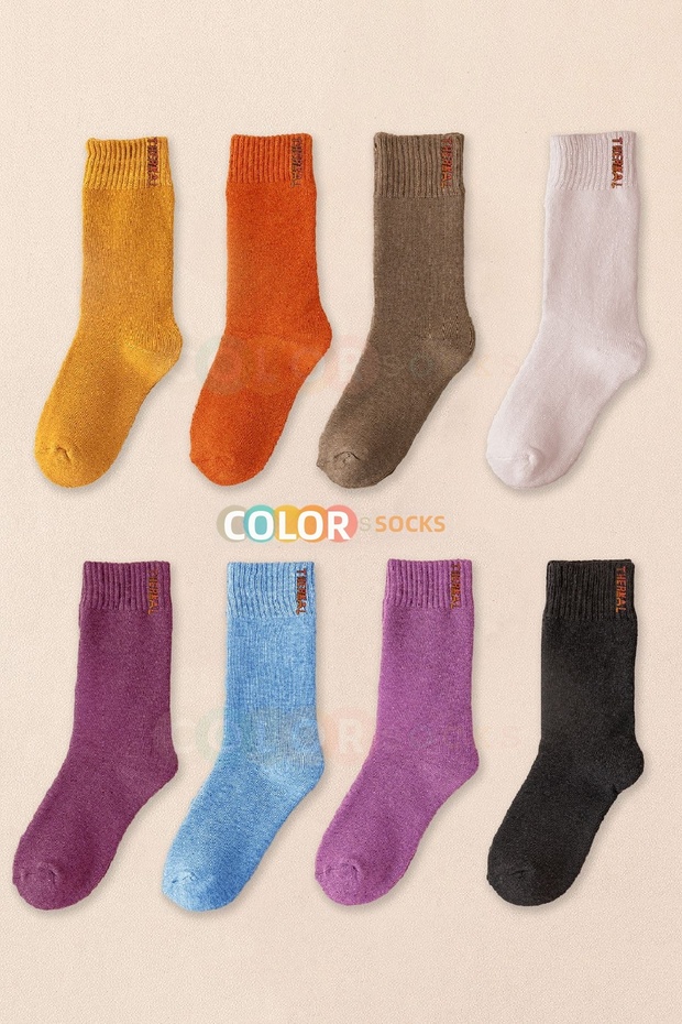 5 pár melegítő női törölköző téli zokni (hőelnyelő) - 2