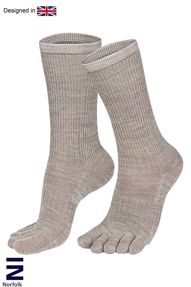Bruges Merino Wool Prevents Fungus and Odor Toe Socks 1 Pair Pack Cream