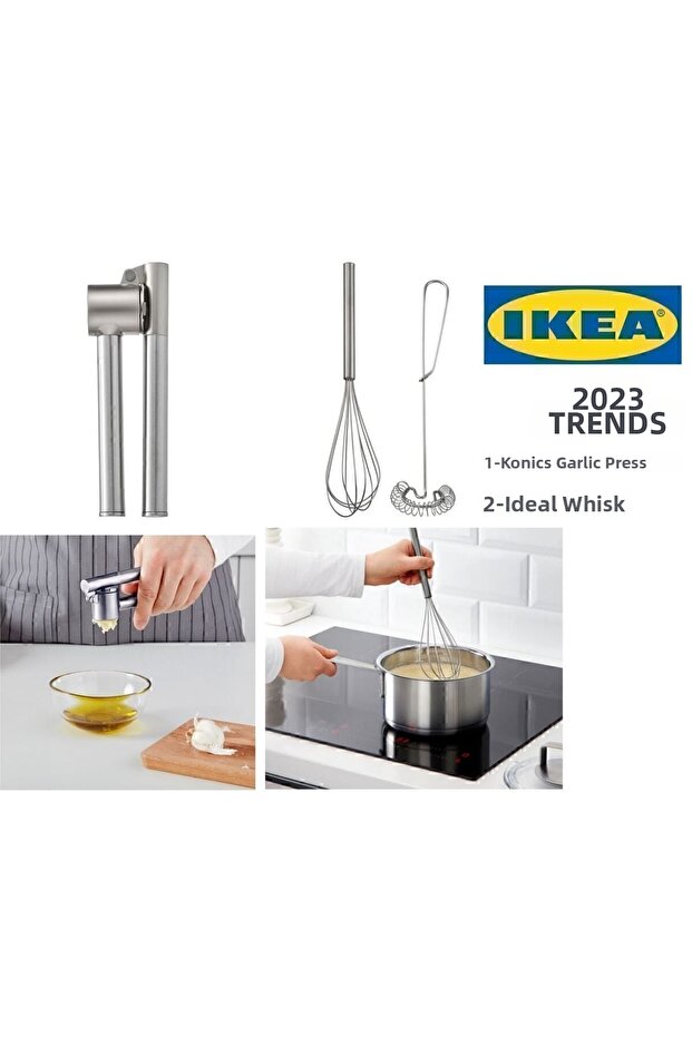Koncıs Garlic Masher + Idealısk Whisk Set of 2 Europestore