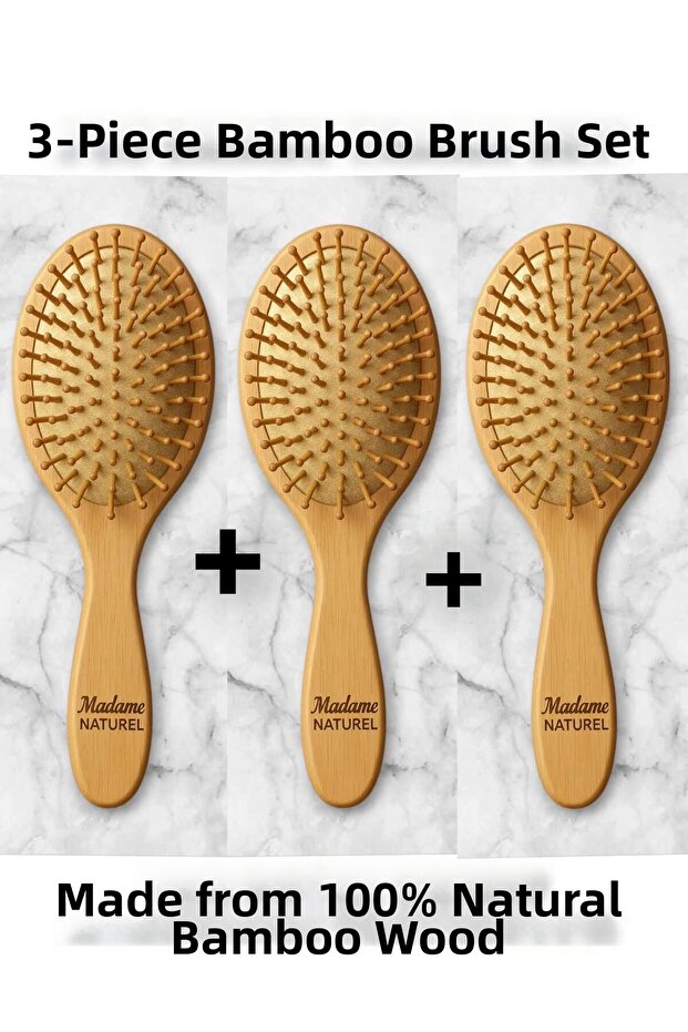 100% Natural Bamboo Comb Set of 3 (22Cm-6Cm)
