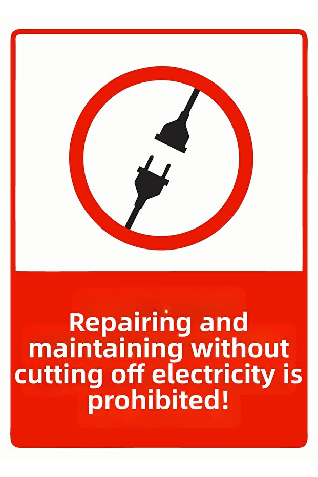 It Is Forbidden to Repair or Maintain Electrical Equipment Without Disconnecting the Power! Isg Warning Sign Pvc A5 15X21 cm