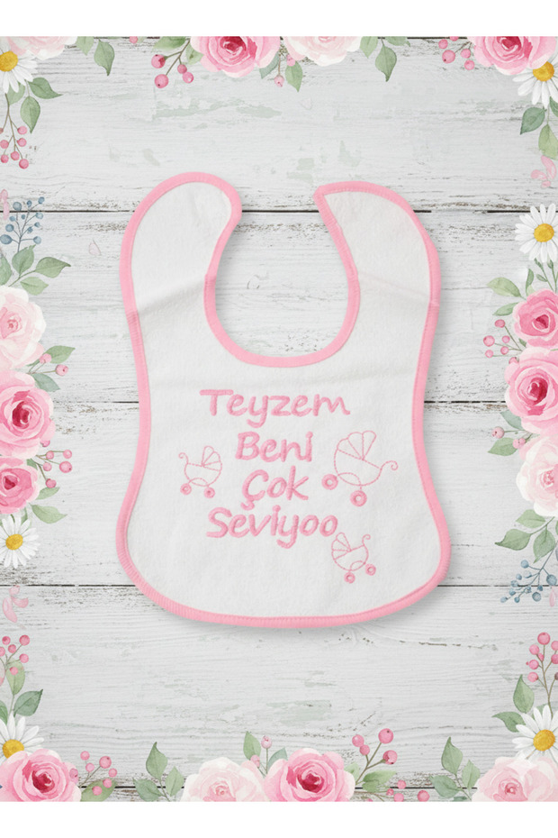 My Aunt Loves Me So Much Printed Baby Bib Pink