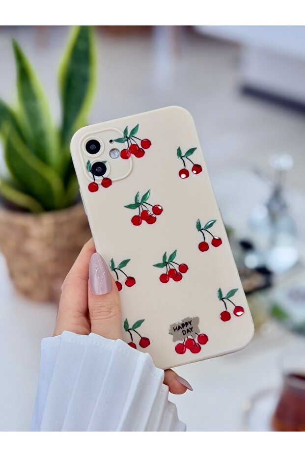 حافظة بنمط الكرز متوافقة مع هاتف آيفون 11. - 1