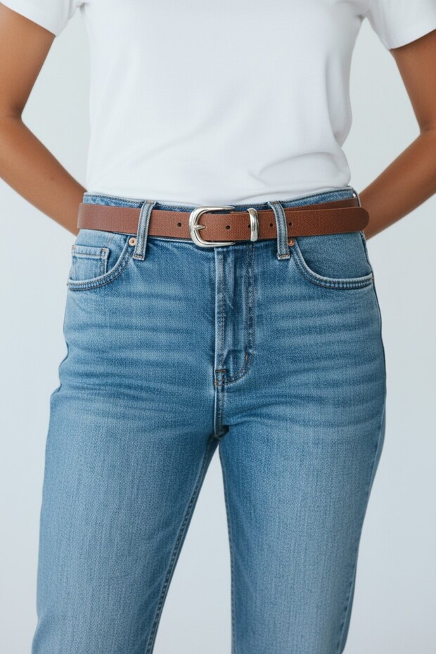 curea de damă crom cataramă bronz - 1