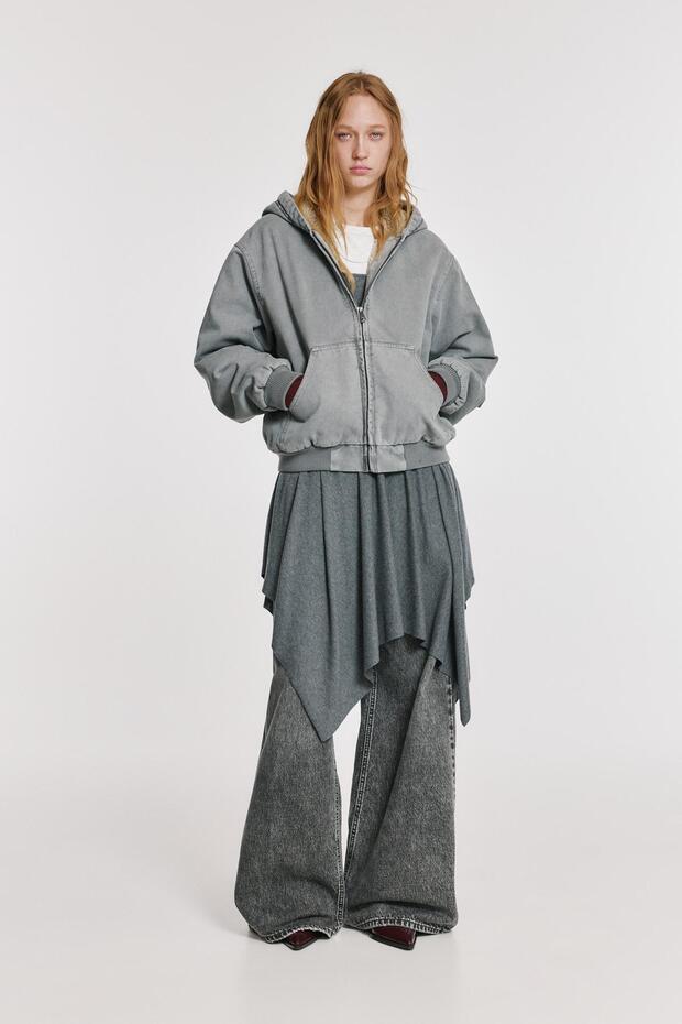 Suni yünlü iç astarlı kapüşonlu ceket - 2