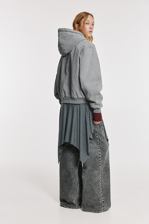 Suni yünlü iç astarlı kapüşonlu ceket - 5