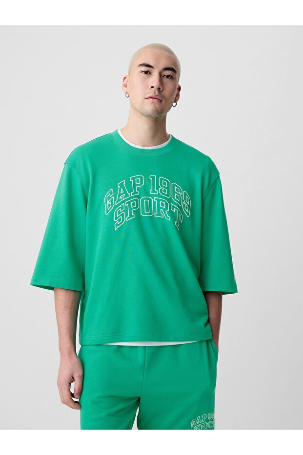 Erkek Yeşil Gap Logo Oversized Sweatshirt