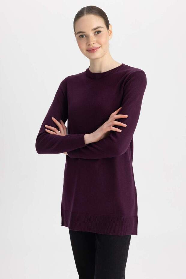 Regular Fit Basic Ekstra Yumuşak Triko Kazak Tunik - 5